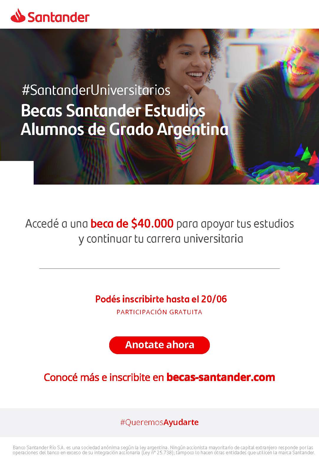 Becas de Estudio Santander 2022 