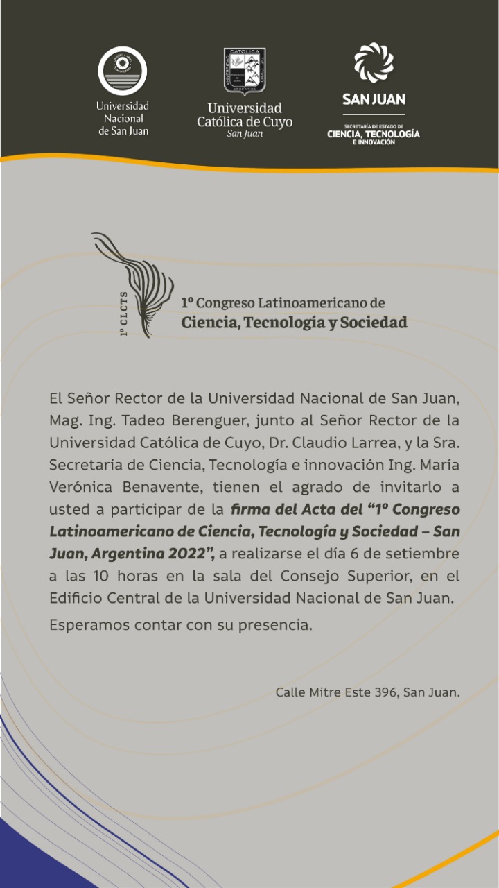1° Congreso Latinoamericano de Ciencia, Tecnología y Sociedad